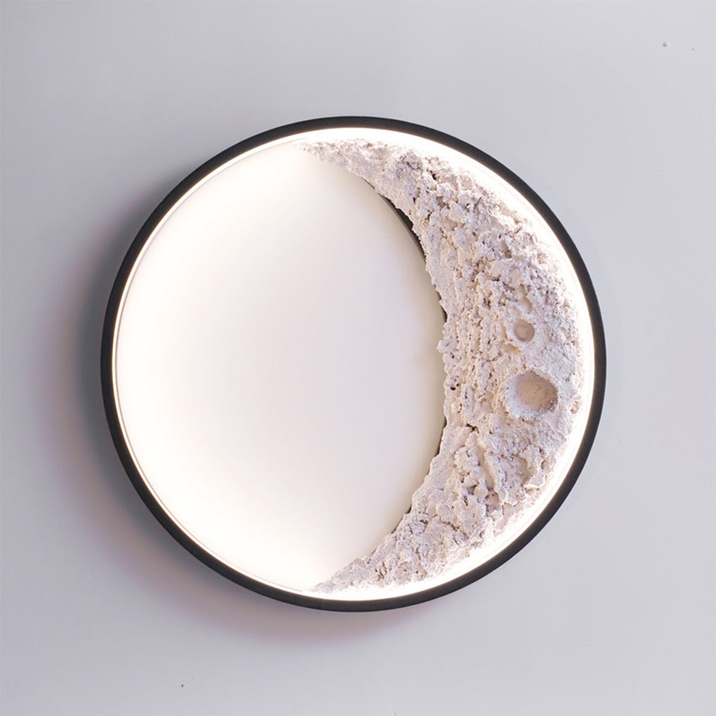 Crescent Moon Resin LED Outdoor Wall Light