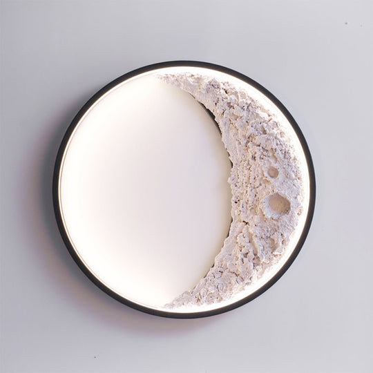 Crescent Moon Resin LED Outdoor Wall Light