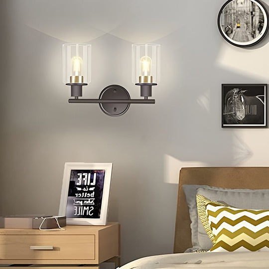 Industrial Plug-In Glass Wall Sconce