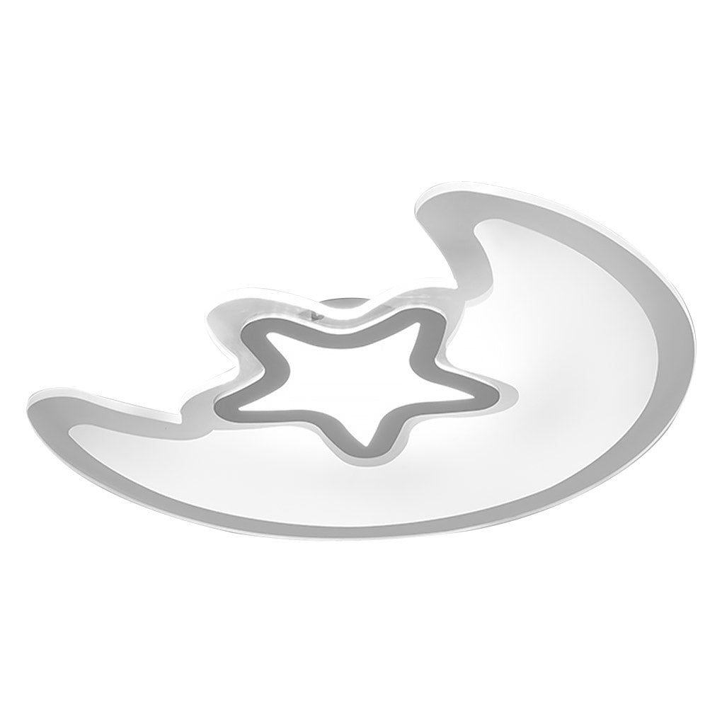 Modern Creative Moon and Star LED Ceiling Light with Trichromatic Dimming
