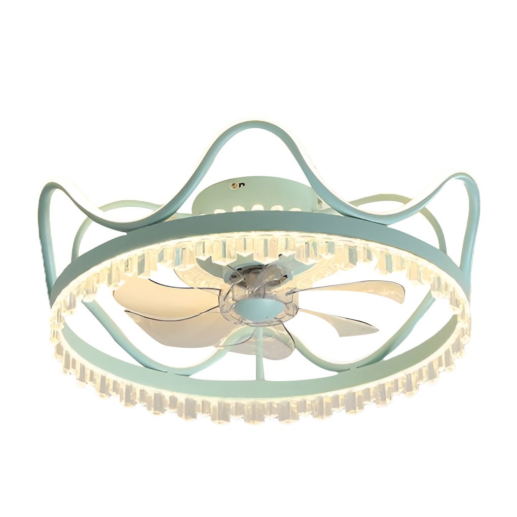 Round Stepless Dimming LED Retractable Ceiling Fan Light