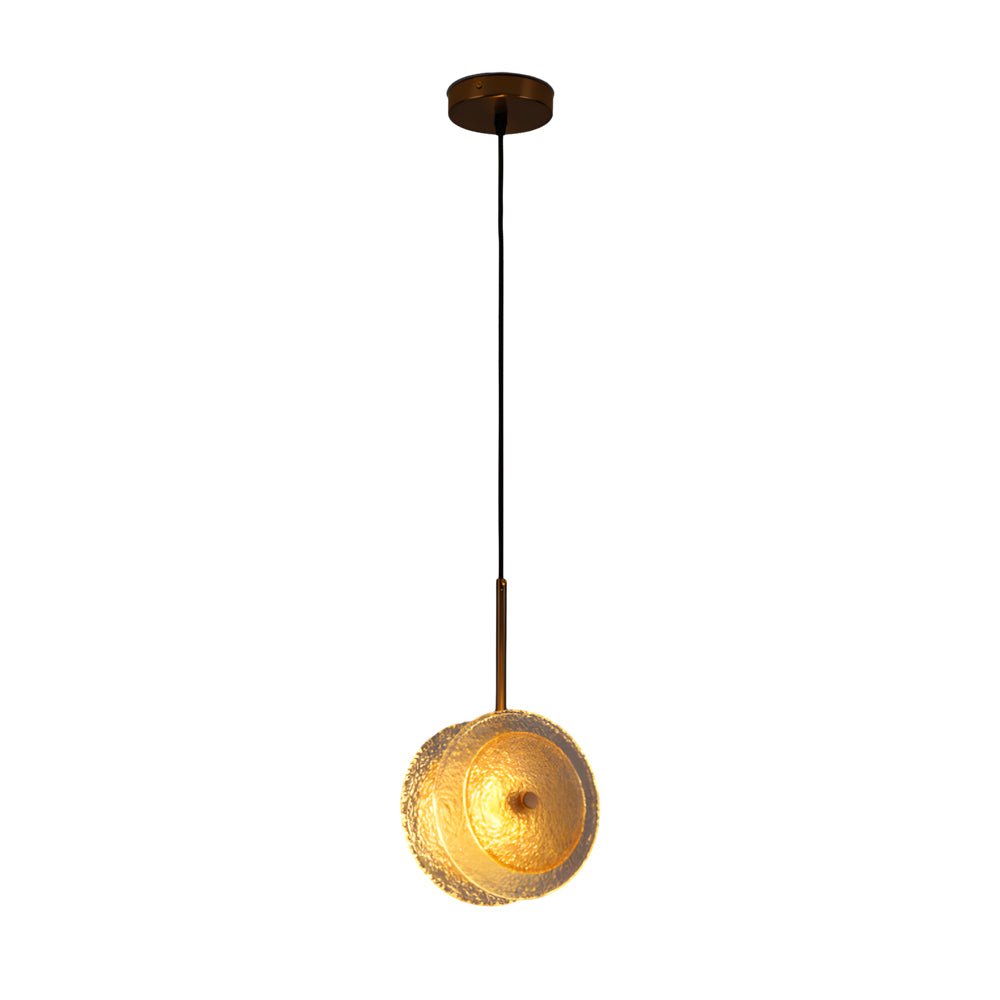 Modern Crystal Glass Disc Pendant Light – 1 Head LED