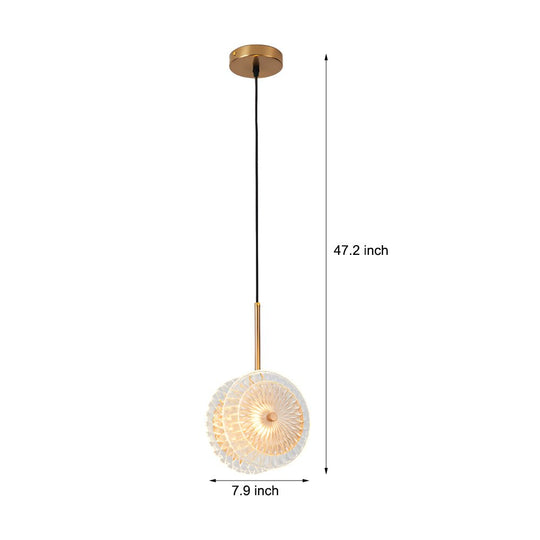 Modern Crystal Glass Disc Pendant Light – 1 Head LED