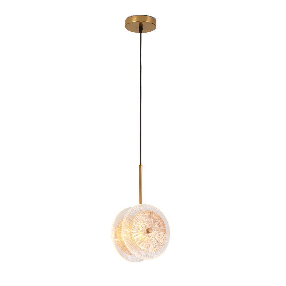 Modern Crystal Glass Disc Pendant Light – 1 Head LED
