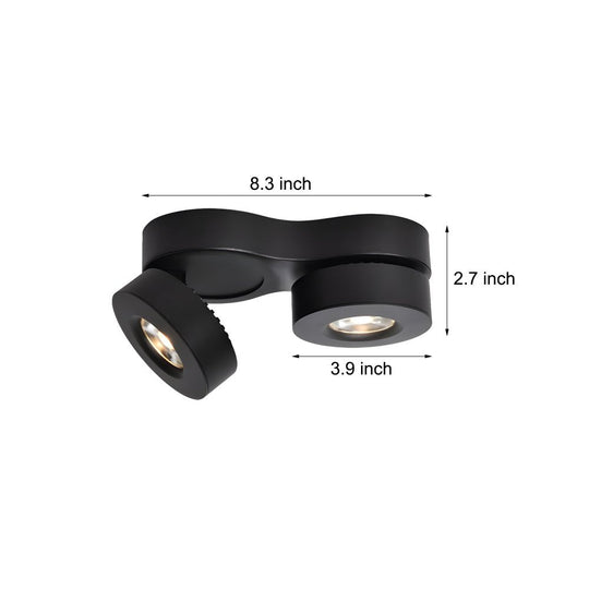 Modern Double-Head Rotating Folding LED Ceiling Spotlight