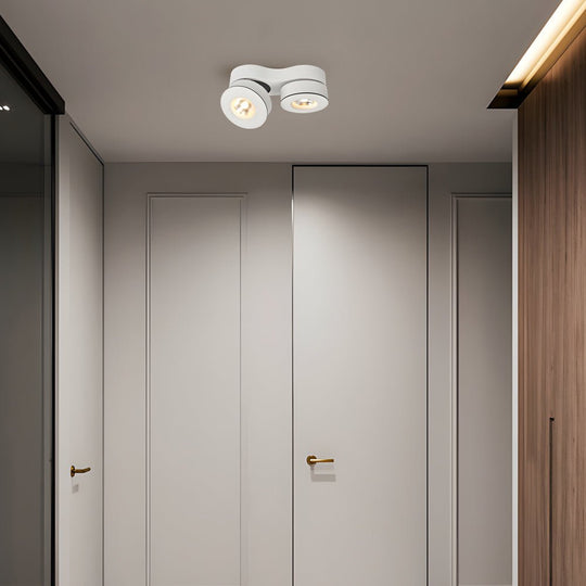 Modern Double-Head Rotating Folding LED Ceiling Spotlight