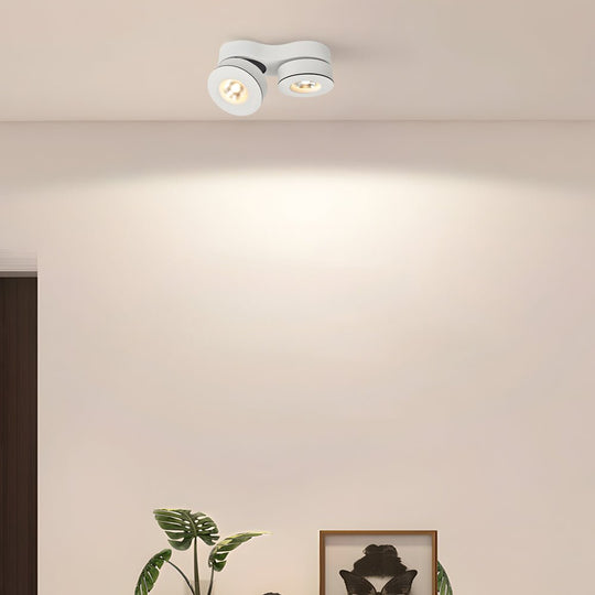 Modern Double-Head Rotating Folding LED Ceiling Spotlight