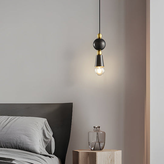 Modern Spindle Pendant Lamp with Glass Shade