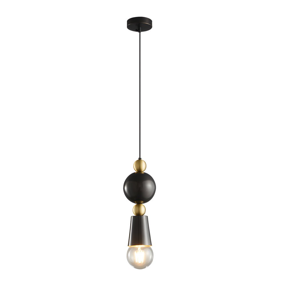 Modern Spindle Pendant Lamp with Glass Shade