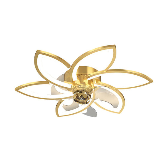 Modern Flowers 3-Step Dimming Nordic Flush Mount Ceiling Fan Light