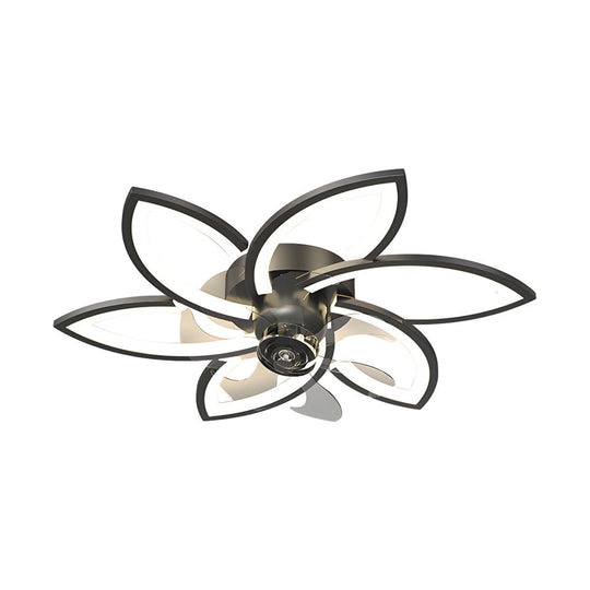 Modern Flowers 3-Step Dimming Nordic Flush Mount Ceiling Fan Light