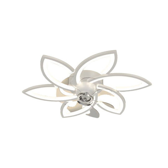 Modern Flowers 3-Step Dimming Nordic Flush Mount Ceiling Fan Light