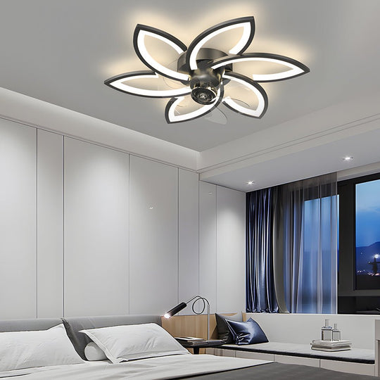 Modern Flowers 3-Step Dimming Nordic Flush Mount Ceiling Fan Light