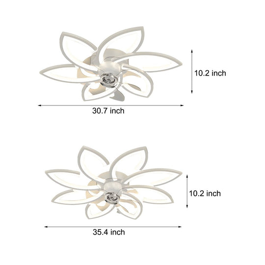 Modern Flowers 3-Step Dimming Nordic Flush Mount Ceiling Fan Light