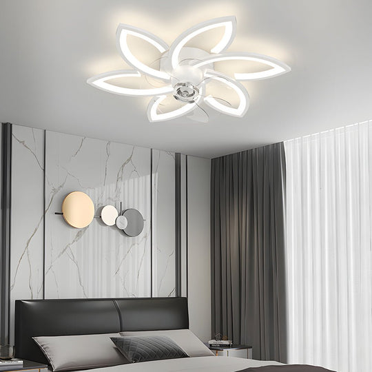 Modern Flowers 3-Step Dimming Nordic Flush Mount Ceiling Fan Light