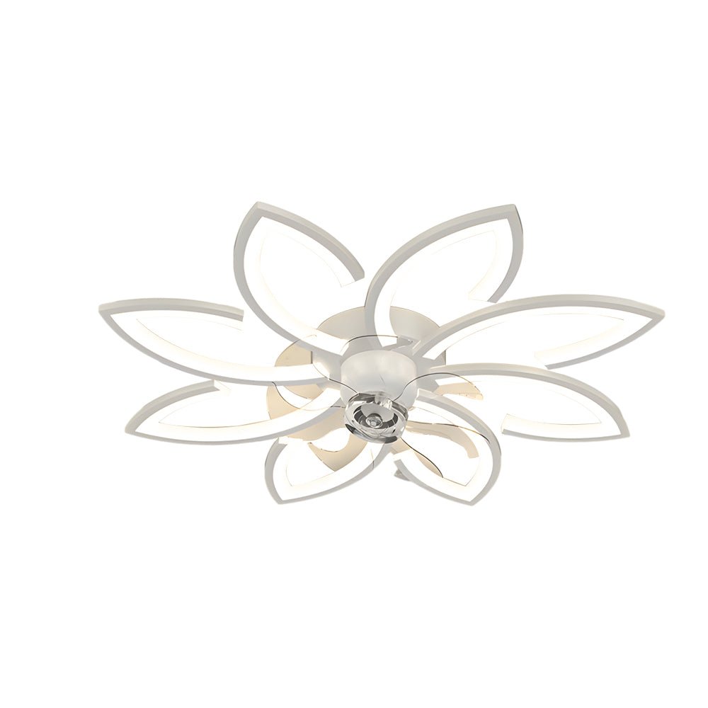 Modern Flowers 3-Step Dimming Nordic Flush Mount Ceiling Fan Light
