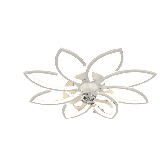 Modern Flowers 3-Step Dimming Nordic Flush Mount Ceiling Fan Light