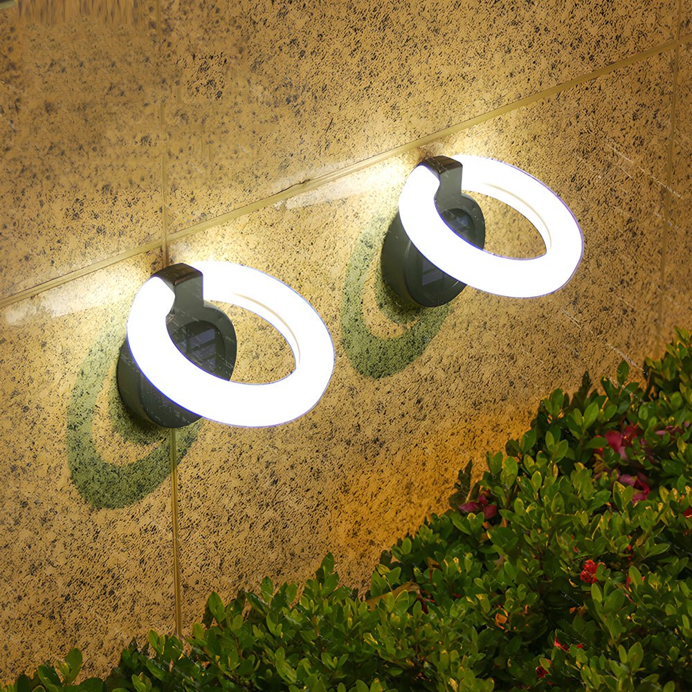 Modern Foldable Solar Deck Lights 4Pcs Round Outdoor Disk Set
