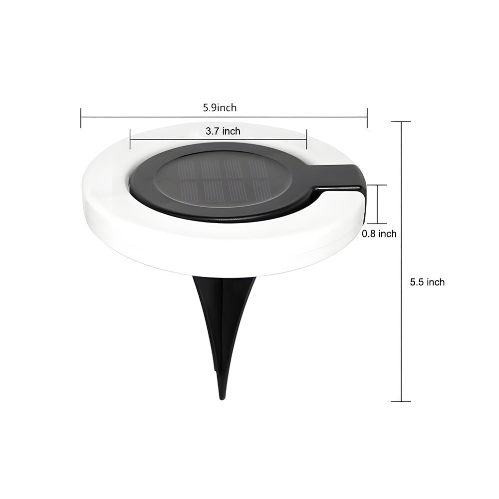 Modern Foldable Solar Deck Lights 4Pcs Round Outdoor Disk Set