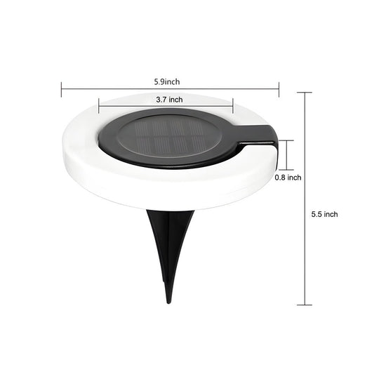 Modern Foldable Solar Deck Lights 4Pcs Round Outdoor Disk Set