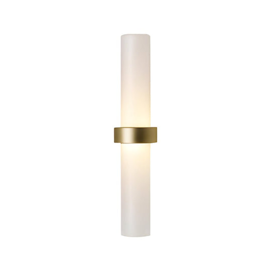 Modern Frosted Glass Tube 1-Light Wall Sconce in Warm White