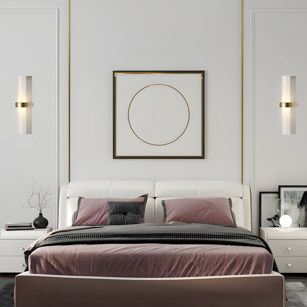 Modern Frosted Glass Tube 1-Light Wall Sconce in Warm White