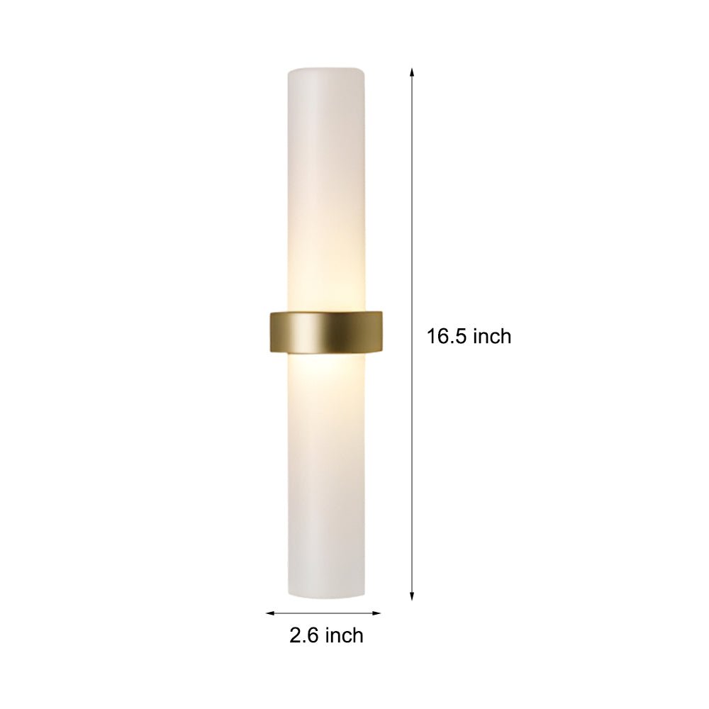 Modern Frosted Glass Tube 1-Light Wall Sconce in Warm White