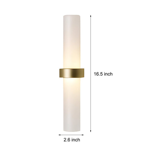 Modern Frosted Glass Tube 1-Light Wall Sconce in Warm White