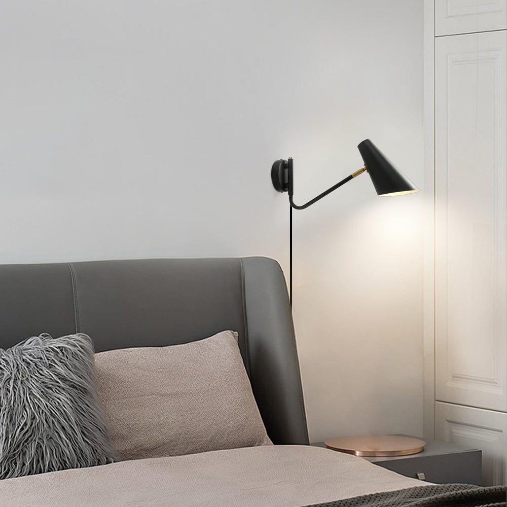 Modern Hoxton Hanging Wall Sconce with Conical Shade – 1-Light
