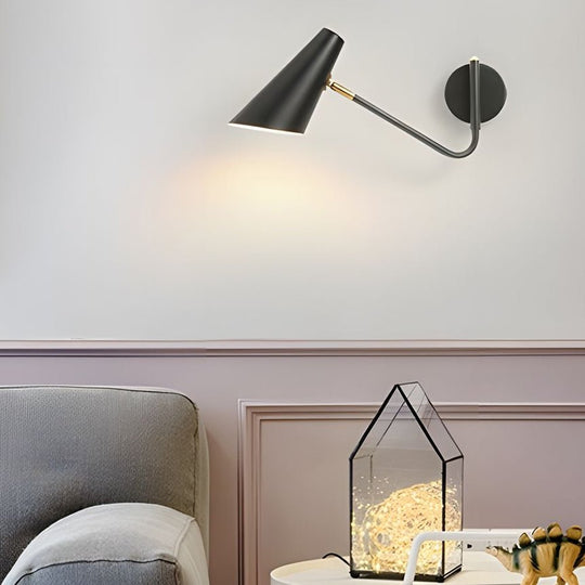 Modern Hoxton Hanging Wall Sconce with Conical Shade – 1-Light