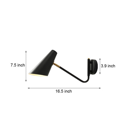 Modern Hoxton Hanging Wall Sconce with Conical Shade – 1-Light