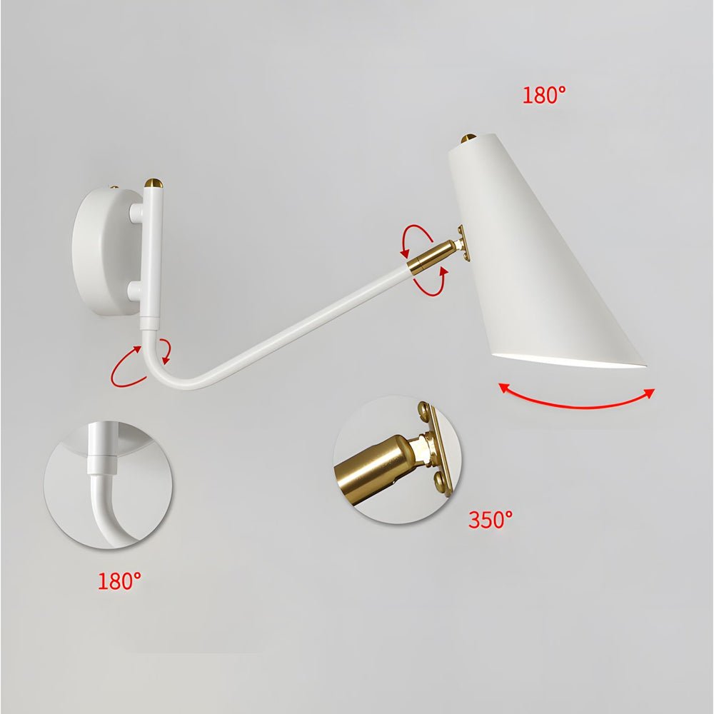Modern Hoxton Hanging Wall Sconce with Conical Shade – 1-Light