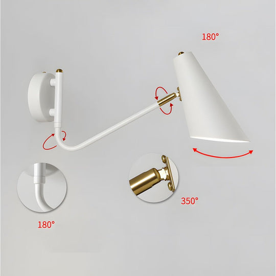 Modern Hoxton Hanging Wall Sconce with Conical Shade – 1-Light