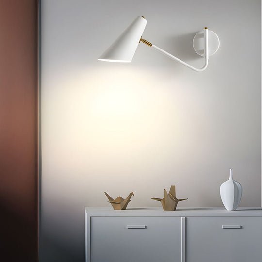 Modern Hoxton Hanging Wall Sconce with Conical Shade – 1-Light