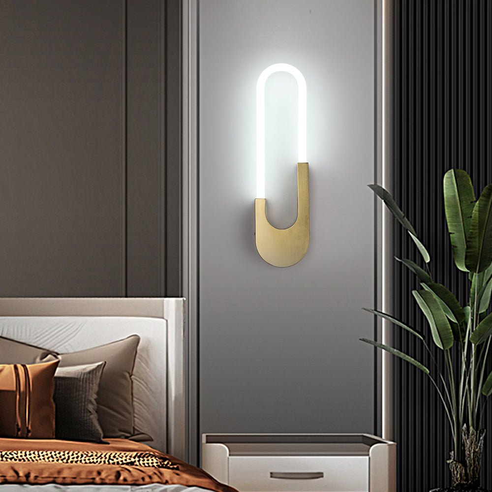 Modern Indoor Oval LED Wall Sconce – Gold or Black, 16'' Height