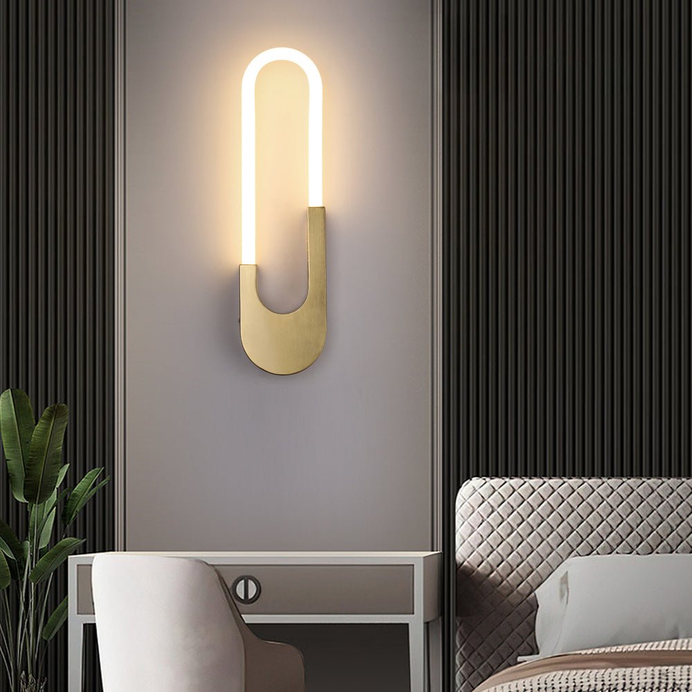 Modern Indoor Oval LED Wall Sconce – Gold or Black, 16'' Height