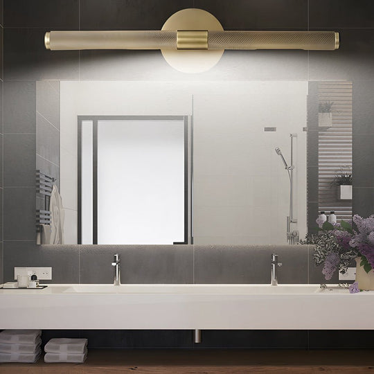 Modern Knurled Texture LED Bathroom Vanity Light with Swiveling Head