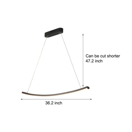 Modern Linear Arc Pendant Light with Dimming