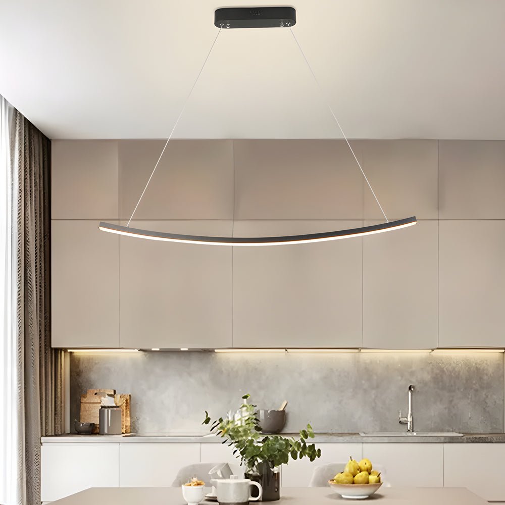 Modern Linear Arc Pendant Light with Dimming