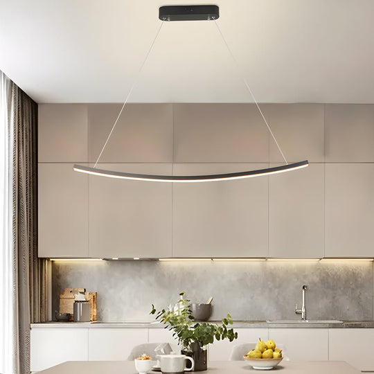 Modern Linear Arc Pendant Light with Dimming
