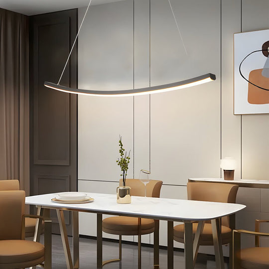Modern Linear Arc Pendant Light with Dimming
