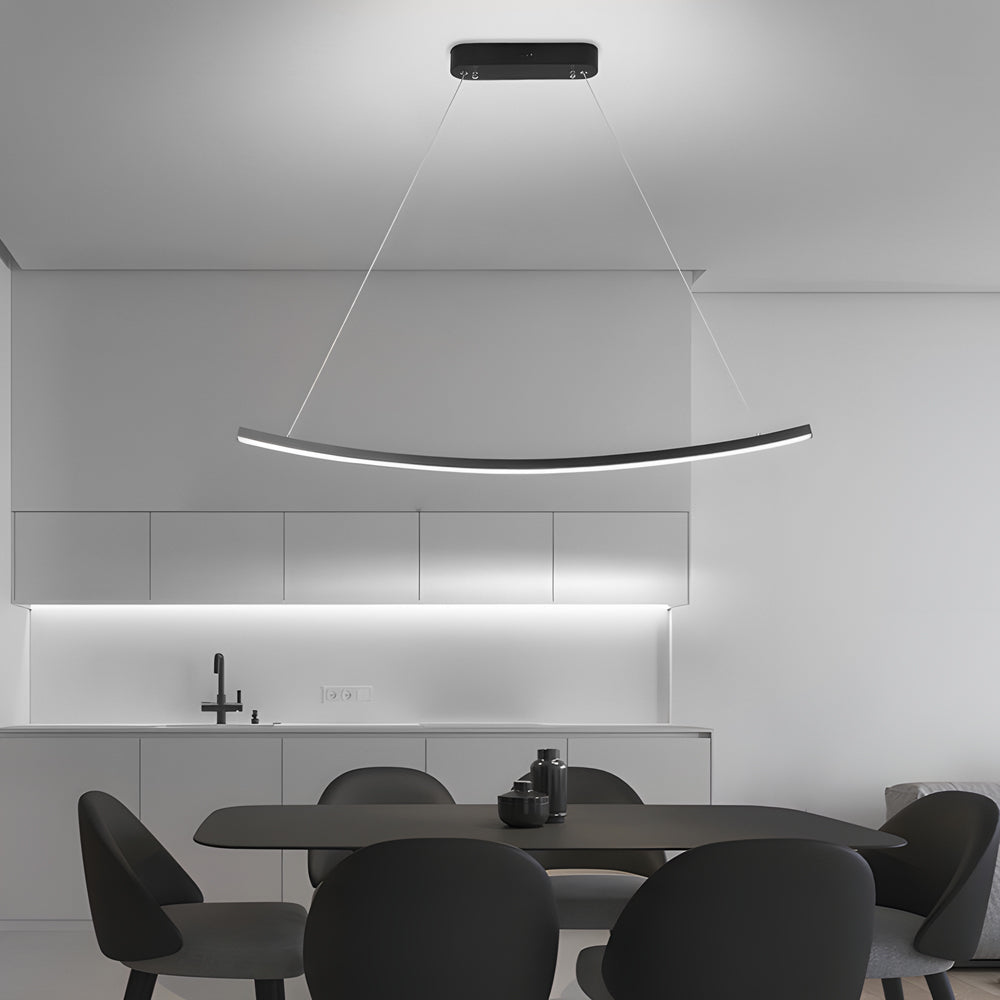 Modern Linear Arc Pendant Light with Dimming