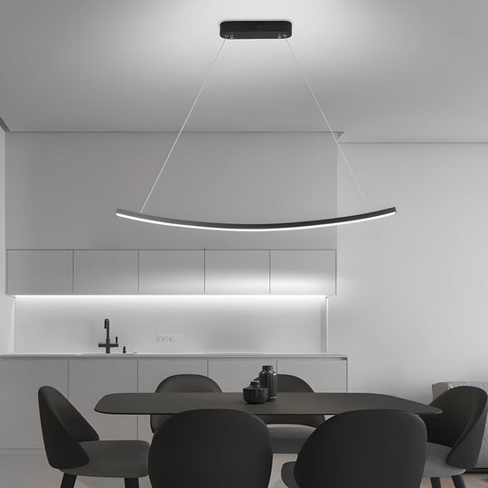 Modern Linear Arc Pendant Light with Dimming