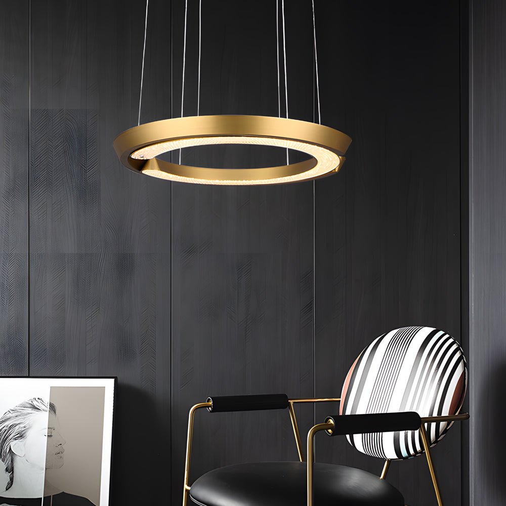 Modern LED Ring Pendant Light with Acrylic Shade – Adjustable