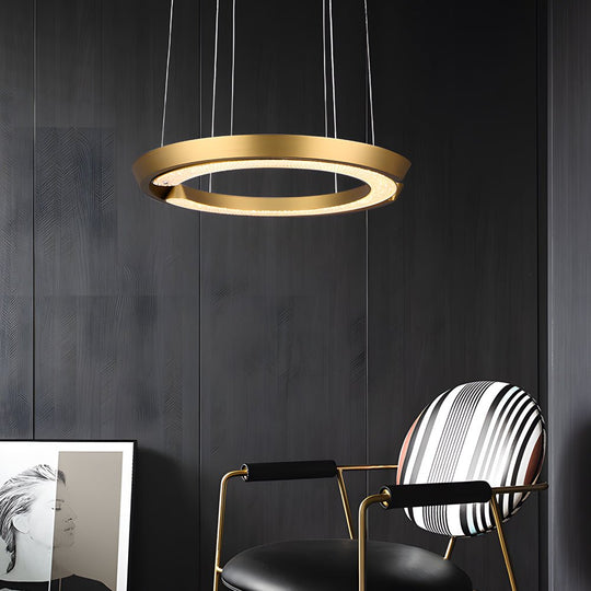 Modern LED Ring Pendant Light with Acrylic Shade – Adjustable