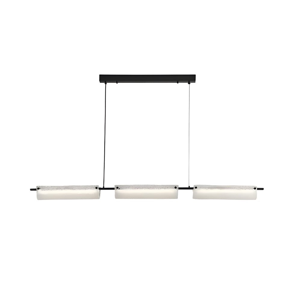 Modern Linear Copper Frosted Glass Kitchen Island Light