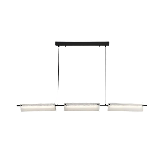 Modern Linear Copper Frosted Glass Kitchen Island Light