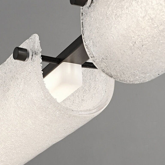 Modern Linear Copper Frosted Glass Kitchen Island Light