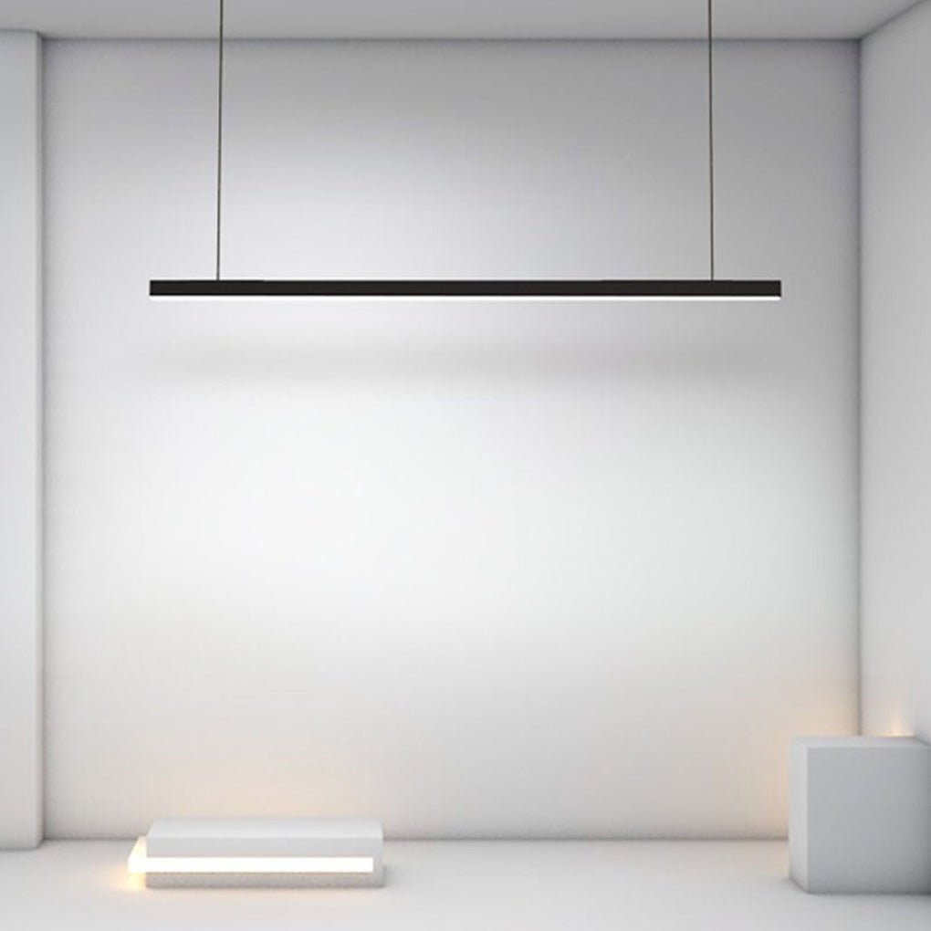 Modern Linear Farmhouse Black LED Chandelier