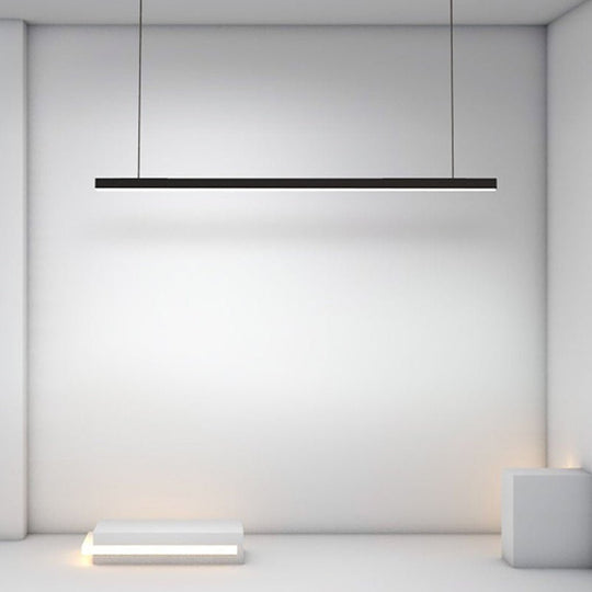 Modern Linear Farmhouse Black LED Chandelier